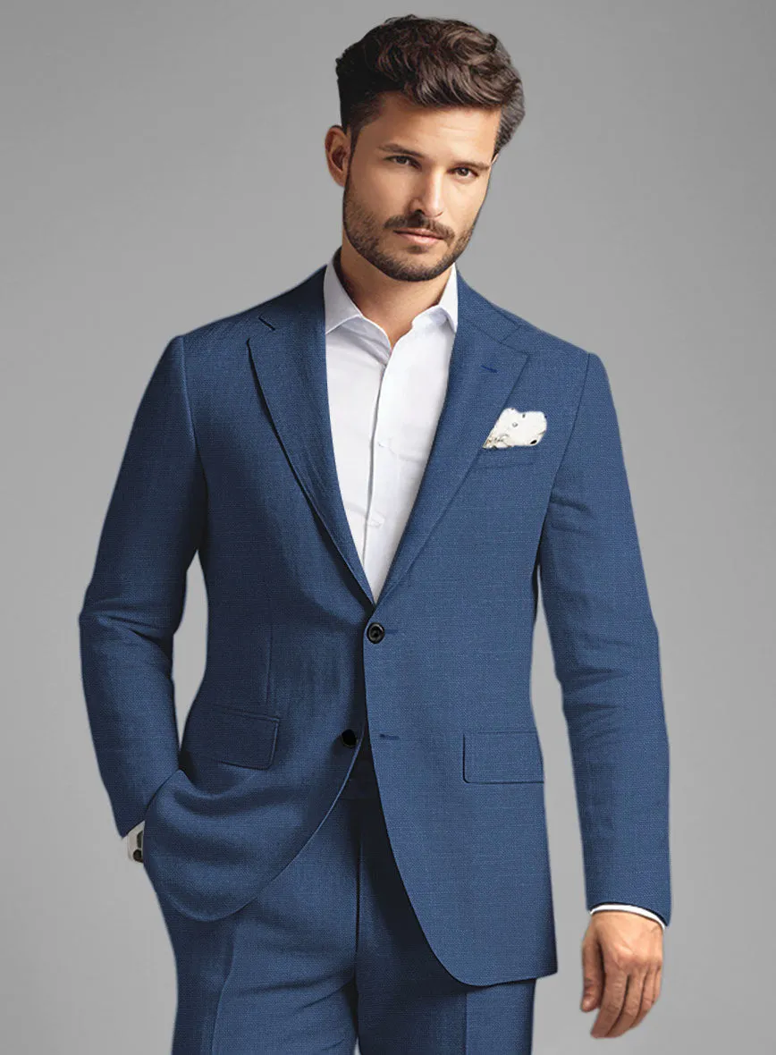 Azure Blue Linen Suit