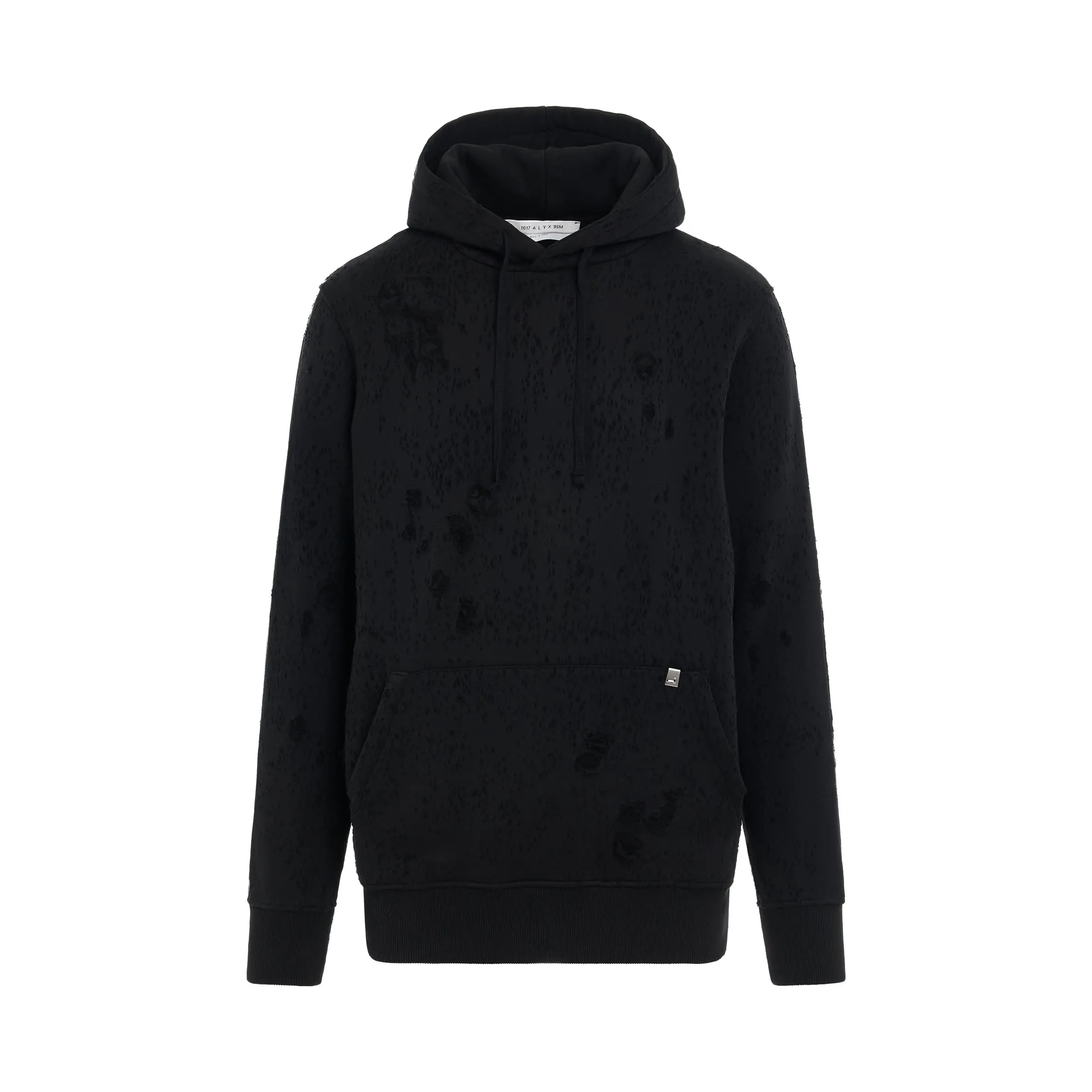 Destroyed Lightercap Hoodie in Black