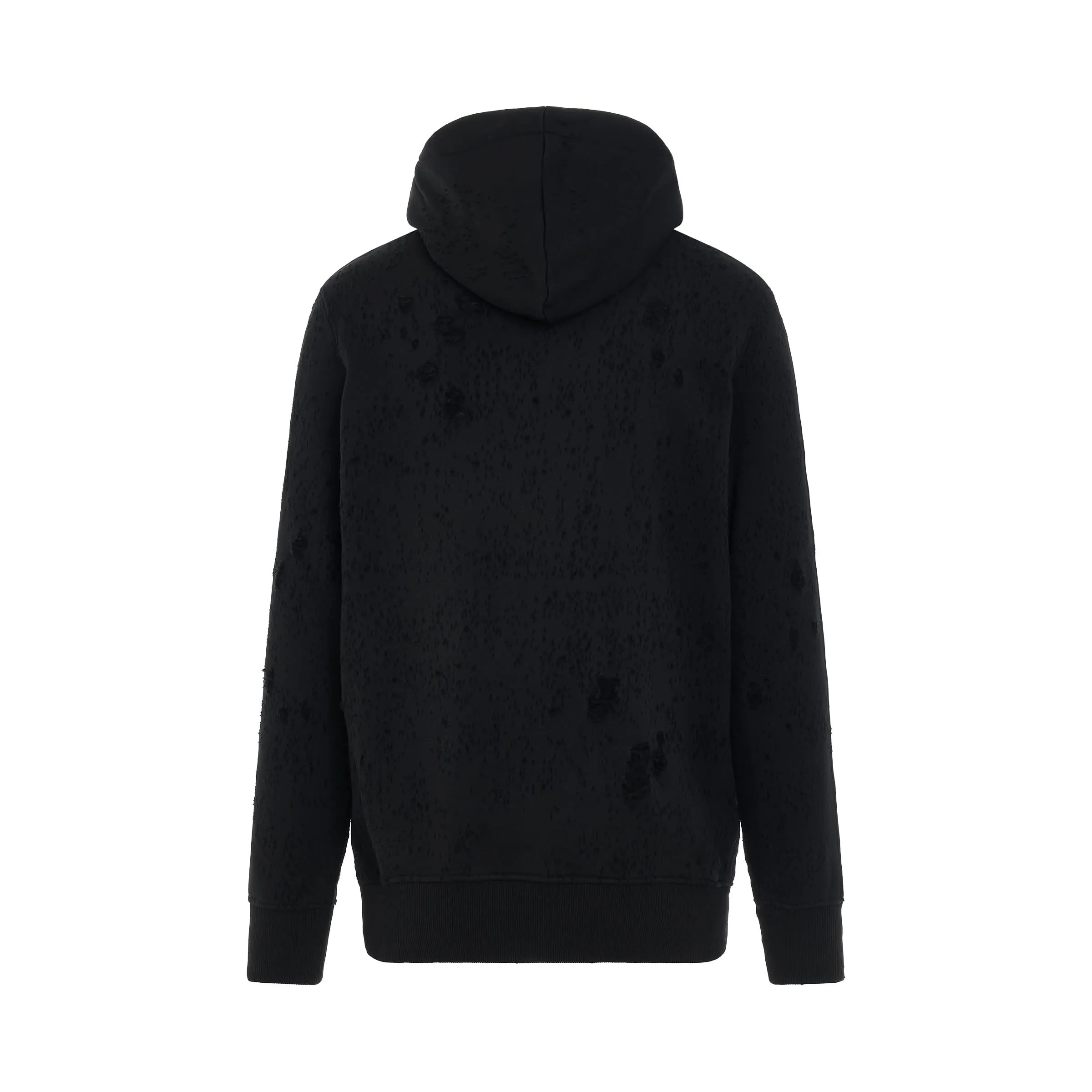 Destroyed Lightercap Hoodie in Black