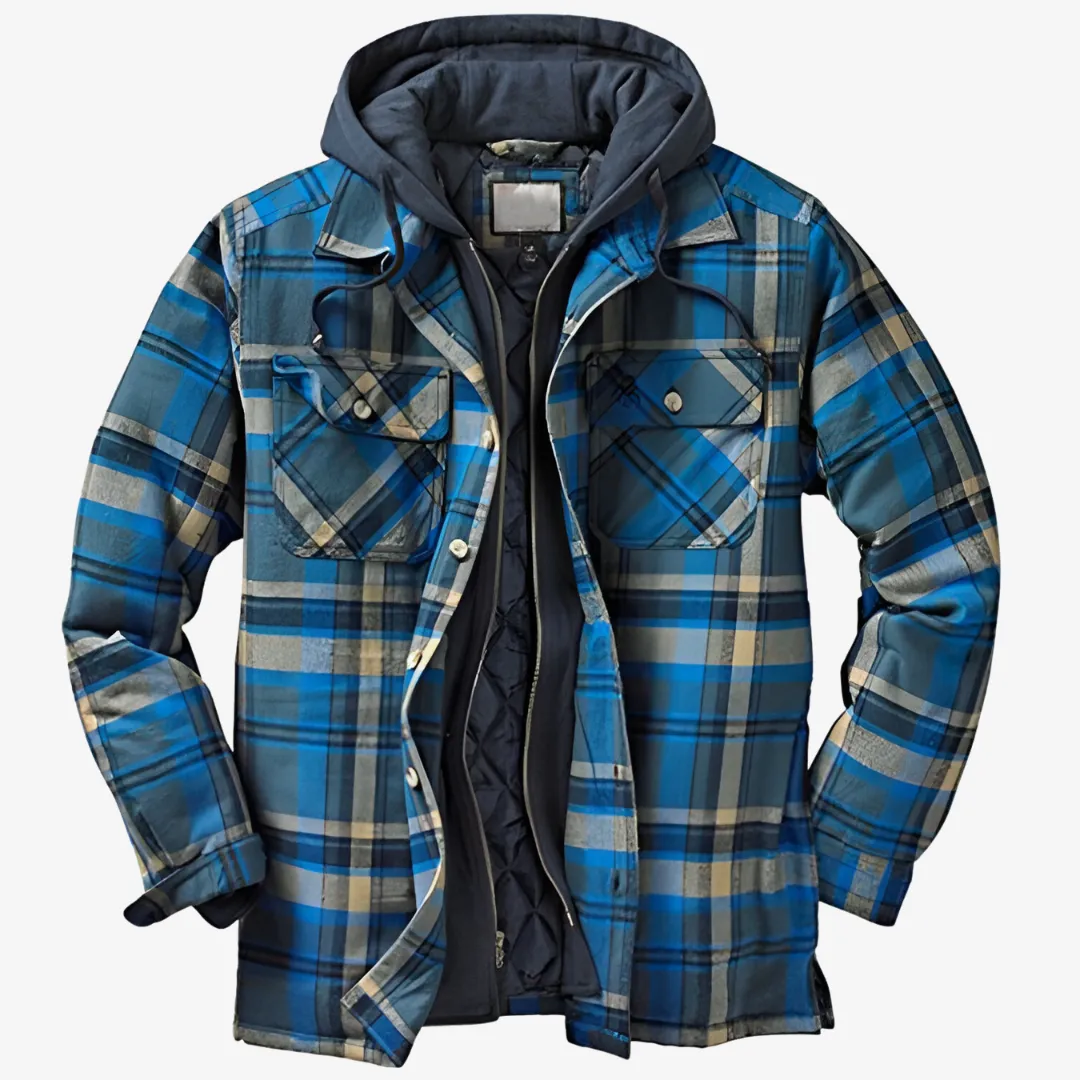 Diego™ | Men's Warm Quilted Flannel Hooded Jacket