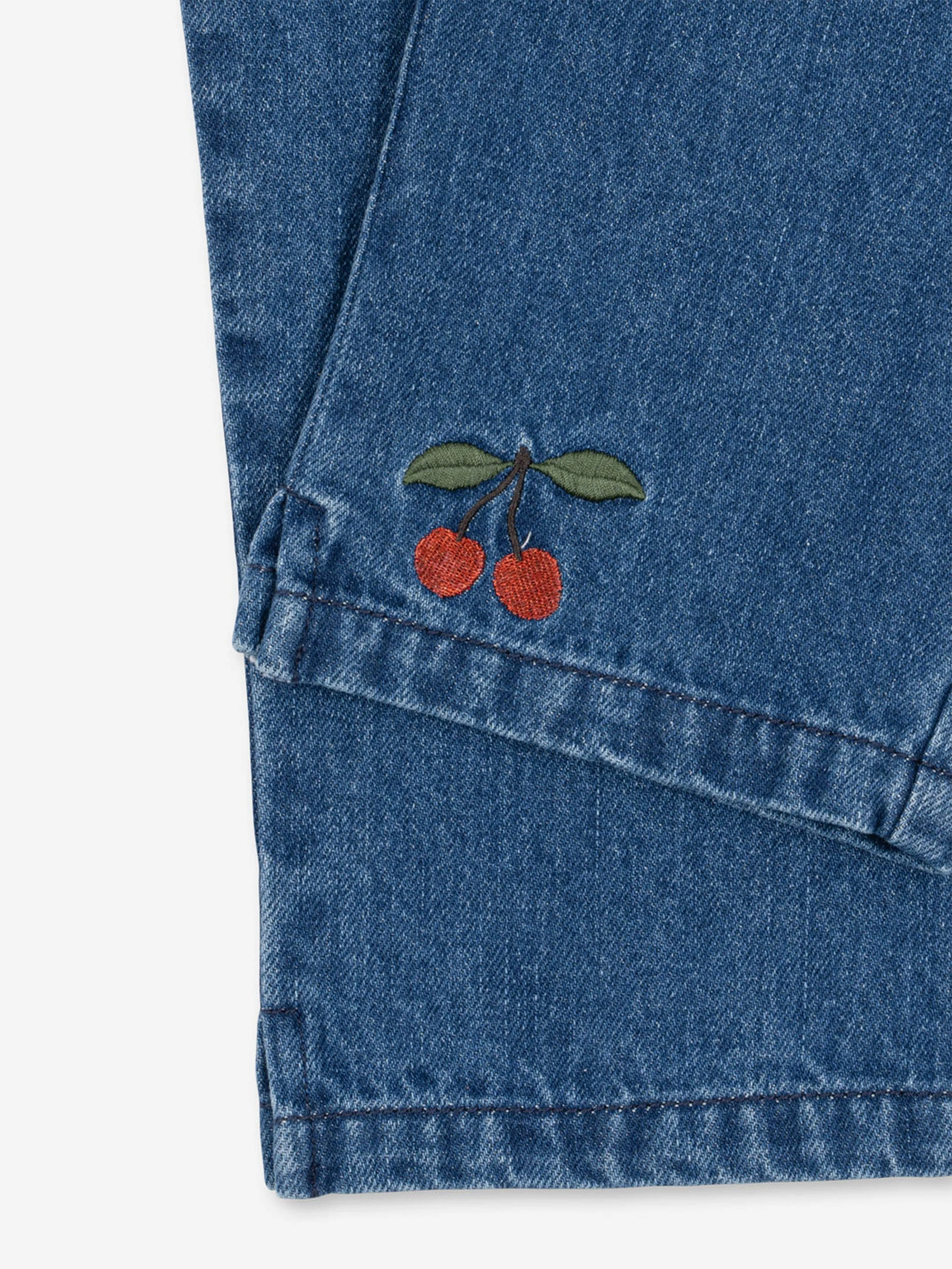Konges Sløjd Girls Magot Frill Denim Trousers in Blue