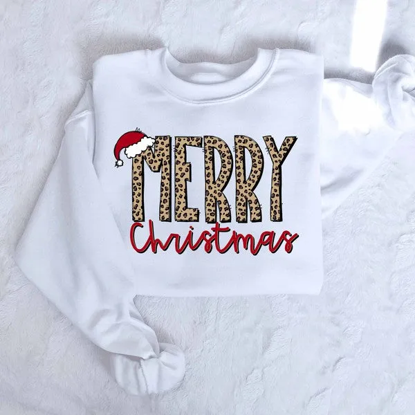 LEOPARD CHRISTMAS GRAPHIC SWEATSHIRT- 5 Colors