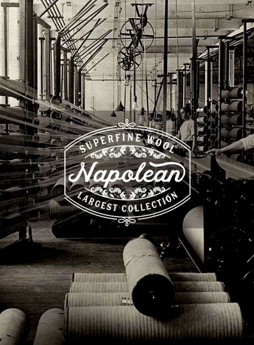Napolean Imperial Gray Herringbone Wool Suit