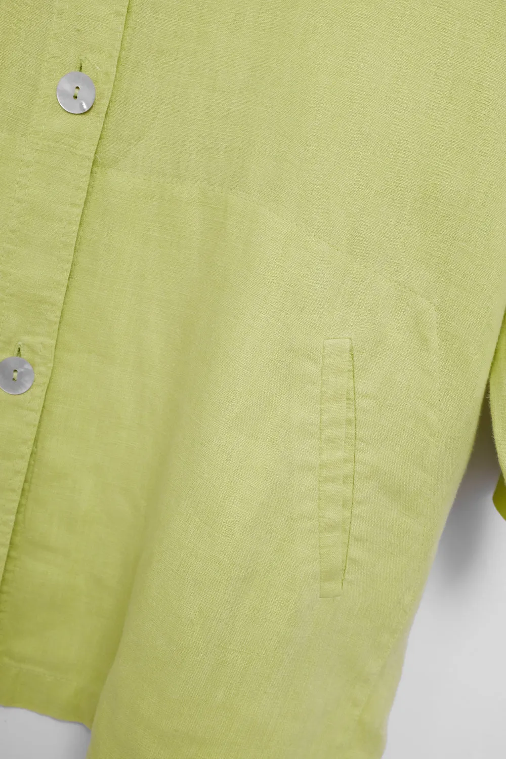 PURE LINEN LIME OVERSIZE SHIRT JACKET