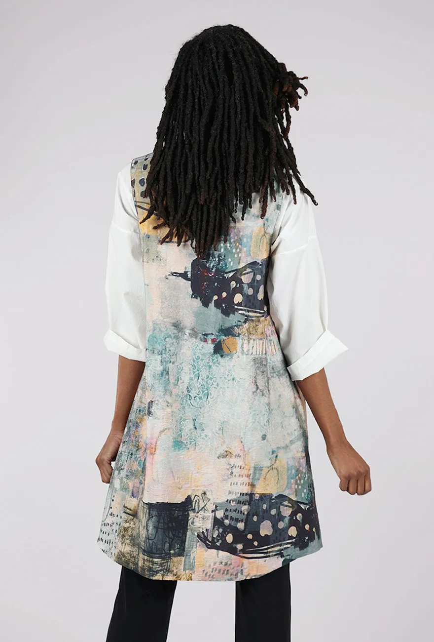 Reversible Art Vest, Peach/Jade