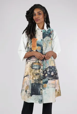 Reversible Art Vest, Peach/Jade