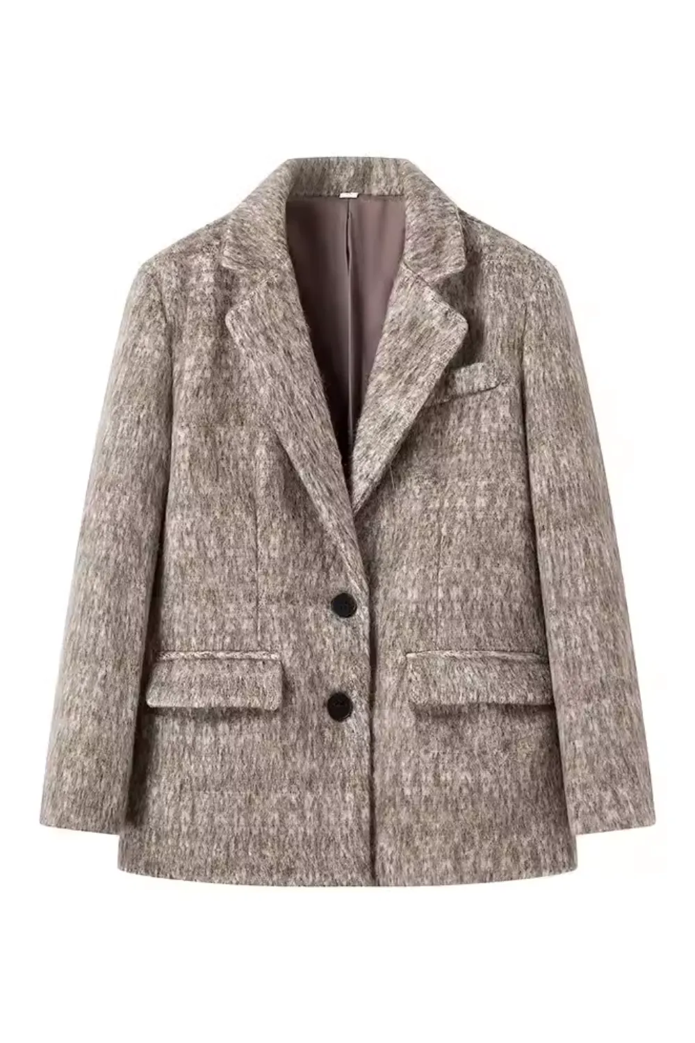 'Rowena' Wool Blend Collared Suit Jacket
