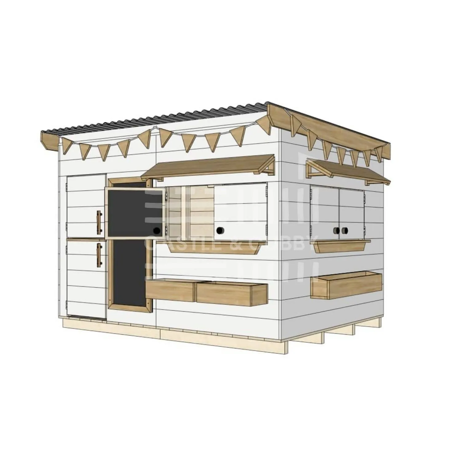 Signature Style: Flat Roof Wooden Cubby Houses