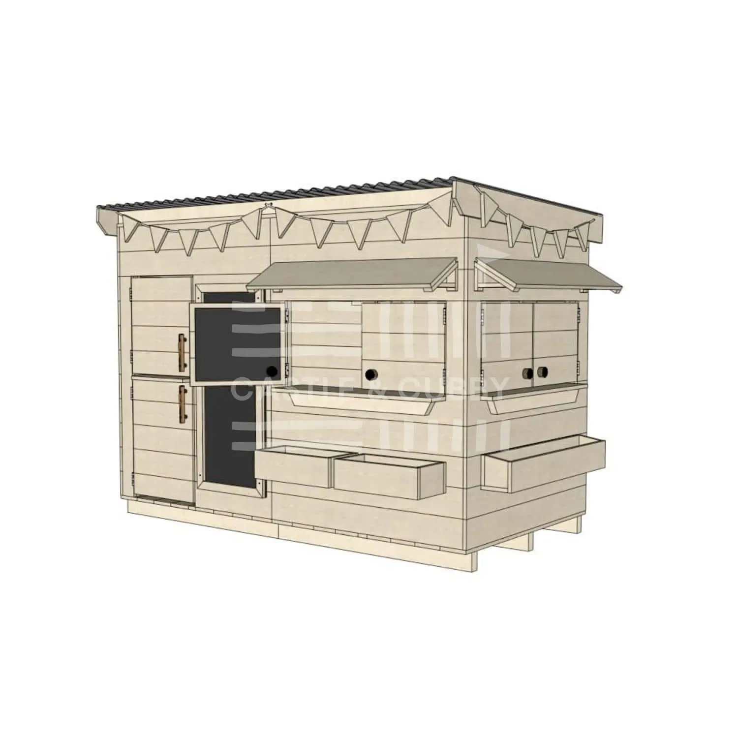 Signature Style: Flat Roof Wooden Cubby Houses