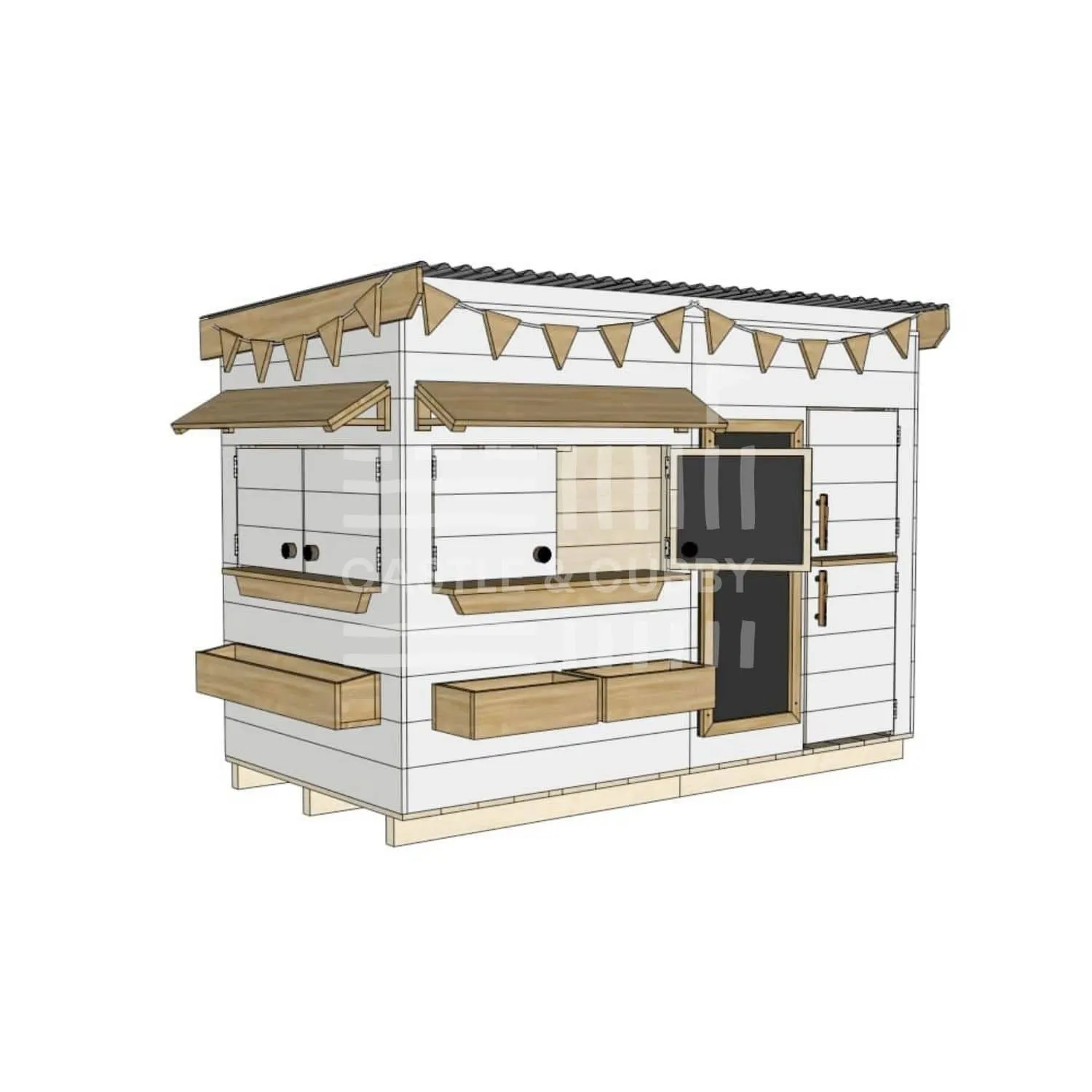 Signature Style: Flat Roof Wooden Cubby Houses