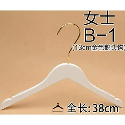 Xyijia Hanger 10Pcs/Lot 38Cm/39Cm Adult Solid Wood Hanger Long Hook White Wooden Hanger