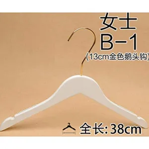 Xyijia Hanger 10Pcs/Lot 38Cm/39Cm Adult Solid Wood Hanger Long Hook White Wooden Hanger